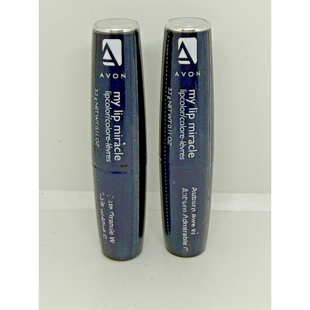 2 Avon My Lip Miracle Lipcolor Lipstick Auburn Admirable,โ Cafe Grande 2004 New